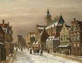 A Snow Covered Dutch Town - Oene Romkes De Jongh