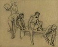 Quatre Danseuses Nues En Repos - Edgar Degas