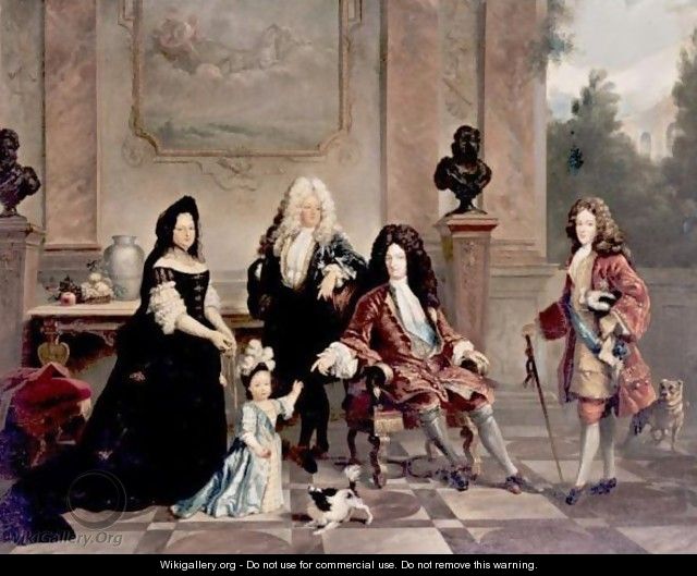 Louis XIV And His Heirs - (after) Nicolas De Largillierre