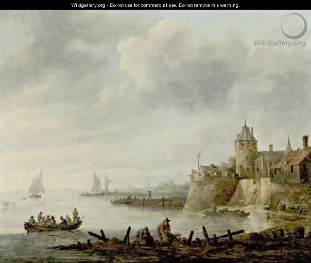 River Scene With A Fortified Shore - (after) Jan Van Goyen