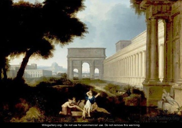 Classical Figures In An Architectural Landscape - Jean Lemaire