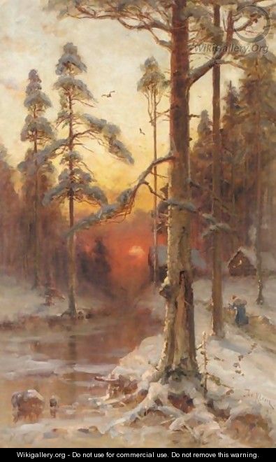 Sunset In The Winter Forest - Iulii Iul