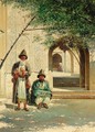Travellers Outside A Mosque Near Samarkand - Richard Karlovich Zommer