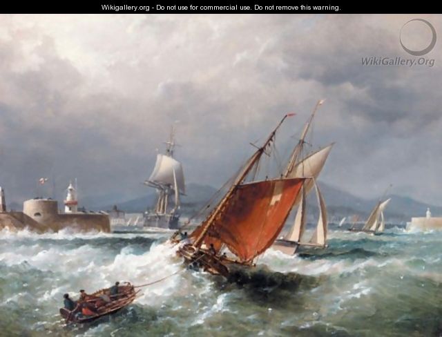 Shipping Off Dun Laoghaire - Richard Bridges Beechey