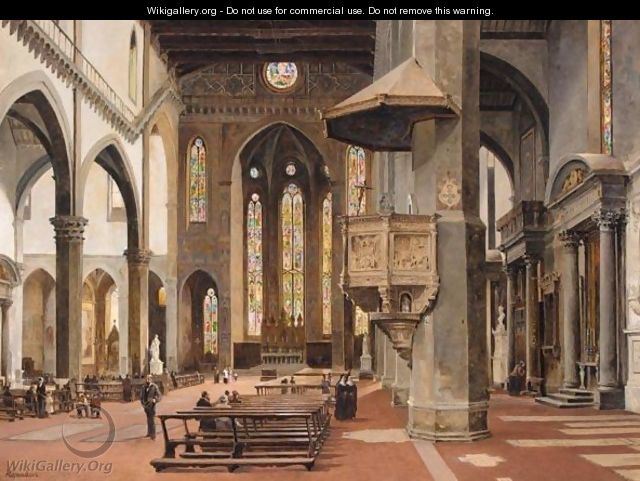 The Interior Of Santa Croce, Florence - Antonietta Brandeis