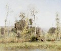 Cattle Grazing By A Pond - Louis-Aime Japy