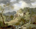 Italianate Landscape With Figures On A Path Near Ruins - Achille-Etna Michallon
