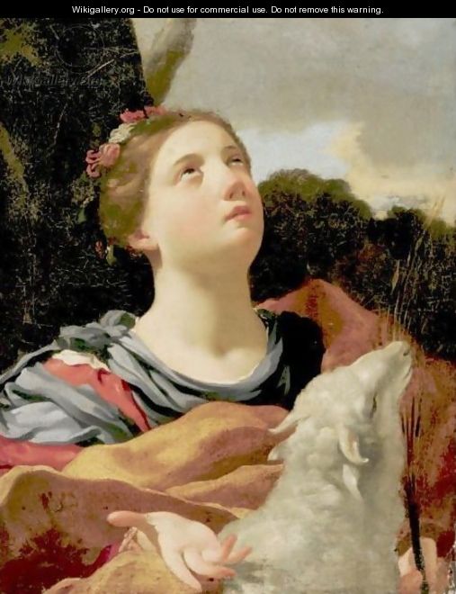 St. Agnes With The Lamb - (after) Louis Dorigny