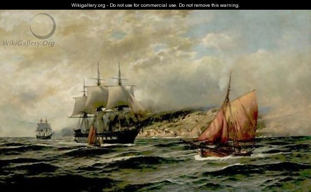 Ships Off The Norwegian Coast - Themistocles Von Eckenbrecher