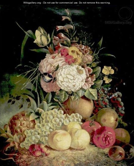Still Life With Flowers And Fruit - Continental School