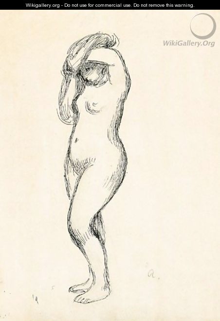 Jeune Femme Nue Aux Bras Leves - Pierre Auguste Renoir