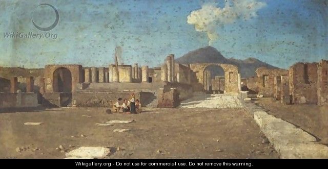 Vue De Pompei Avec Un Groupe De Paysans - Alessandro la Volpe