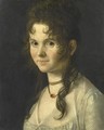 Portrait De Femme En Buste Portant Un Collier - (after) Anne-Louis Girodet De Roussy-Trioson