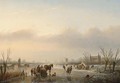 A Horse And Sledge On A Frozen Waterway - Jan Jacob Coenraad Spohler