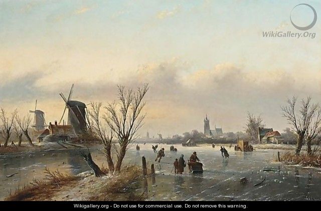 A Winter Landscape With Figures - Jan Jacob Coenraad Spohler
