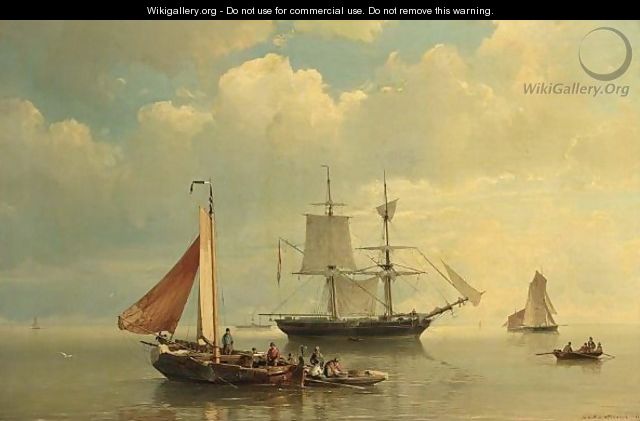Shipping On The Zuiderzee - Johannes Hermann Barend Koekkoek