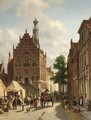 A Busy Street In Culemborg - Jacques Carabain