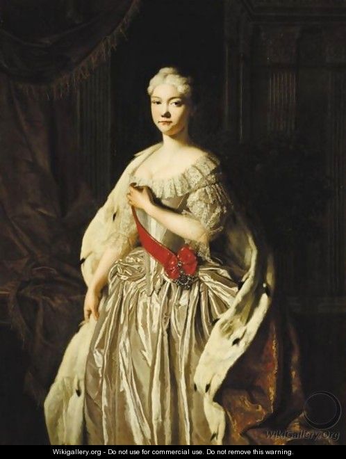 Portrait Einer Prinzessin, Vielleicht Die Grossfurstin Natalie Von Russland (1714-1728) - (after) Pietro Antonio Rotari