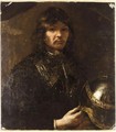 Portrait Of A Gentleman In Armour With A Helmet - (after) Harmenszoon Van Rijn Rembrandt