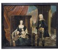 Portrait Of A Nobleman Holding A Portrait Of His Wife And Child - German School