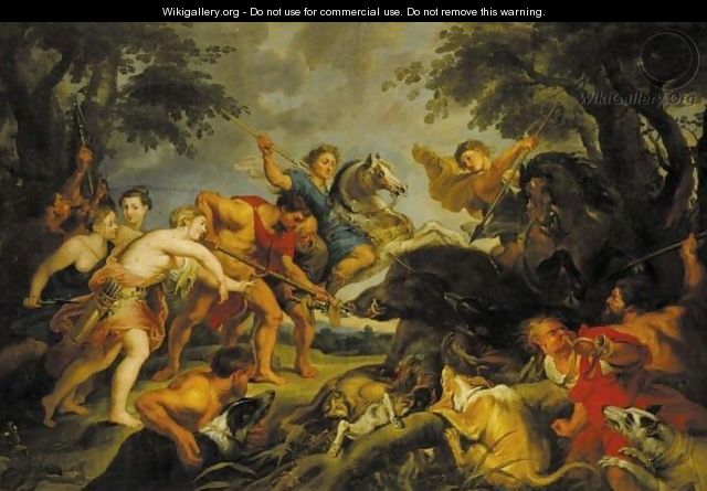 The Caledonian Boar Hunt - (after) Sir Peter Paul Rubens