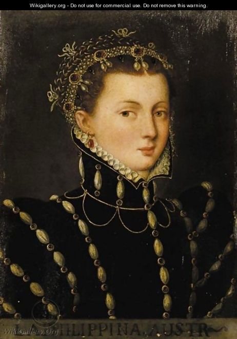 PORTRAIT OF A NOBLEWOMAN, PROBABLY PHILIPPINA WELSER (1527-80) - (after) Anthonis Mor Van Dashorst