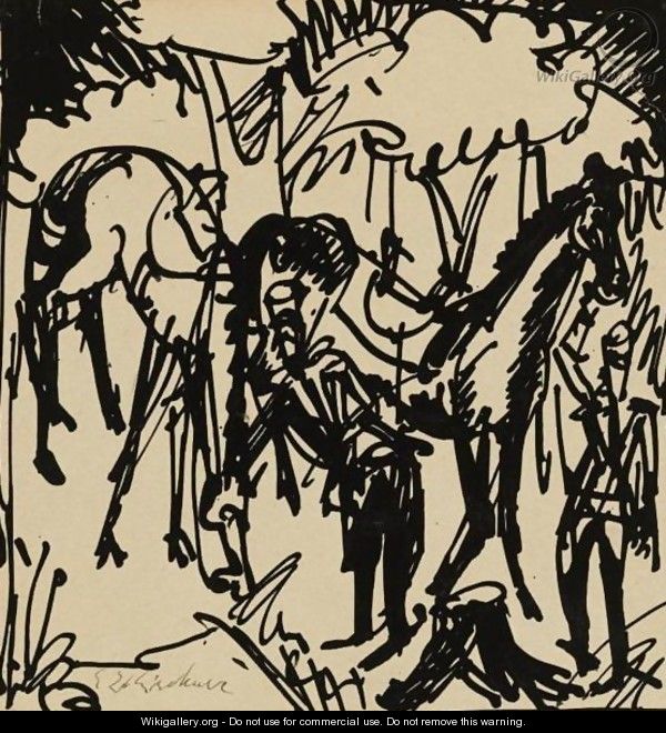 Federzeichnung (Ink Drawing) - Ernst Ludwig Kirchner