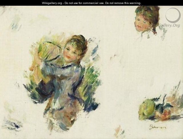 Etude Pour Jeunes Filles Jouant Au Volant - Pierre Auguste Renoir