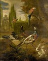 Still Life With Pheasants, Doves, A Parrot, A Kingfisher And A Rabbit In A Parkland Landscape - (after) Pieter Casteels III