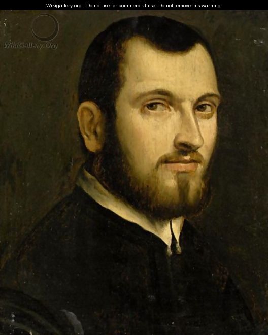 Portrait Of A Gentleman, Head And Shoulders, Wearing Black - Florentine School