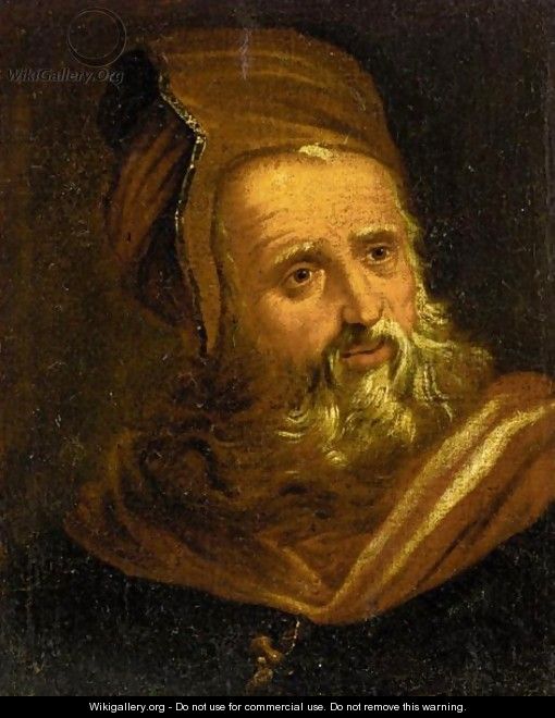 Portrait Of An Old Man, Head And Shoulders, In Oriental Dress - (after) Paolo Veronese (Caliari)