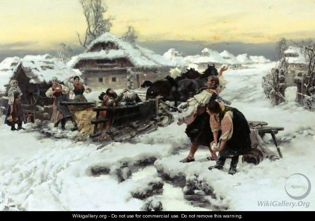 A Snowball Fight - Jaroslav Friedrich Julius Vesin