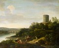 An Italianate Landscape With Figures In The Foreground - (after) Jan Frans Van Orizzonte (see Bloemen)