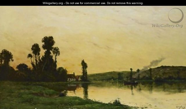 Washerwoman At Dusk - Hippolyte Camille Delpy