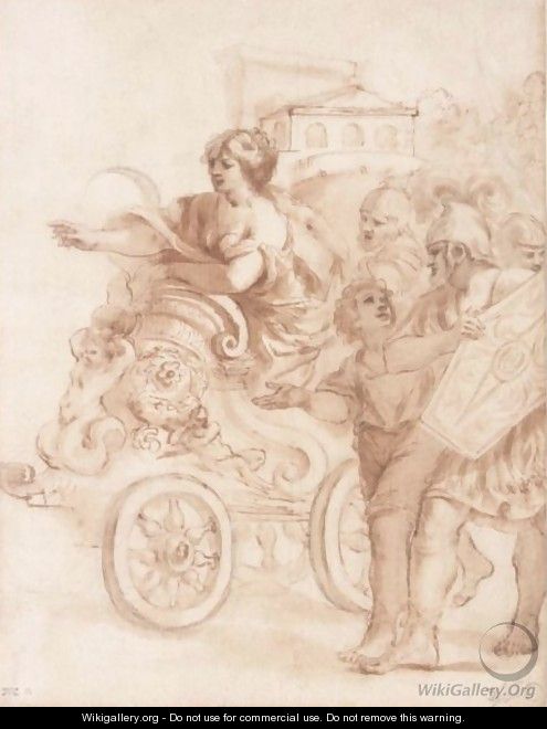 Tullia Driving Her Chariot - (after) Cortona, Pietro da (Berrettini)