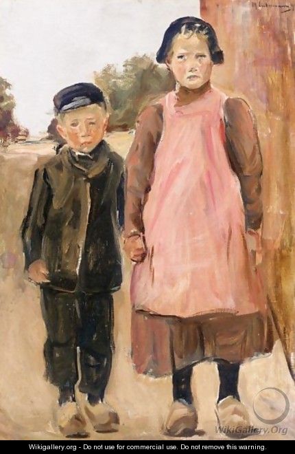 Boy And Girl On The Village Road - Max Liebermann