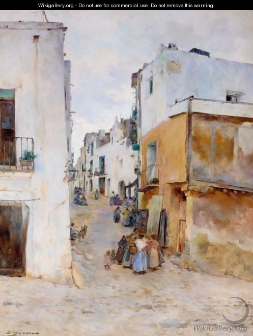 Pueblo Espanol (A Village Street) - Luis Graner Arrufi