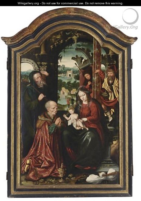he Adoration Of The Shepherds And King Caspar - (after) Cleve, Joos van