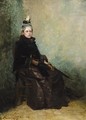Portrait Of A Woman Wearing A Coat And Holding An Umbrella - Louise Abbema