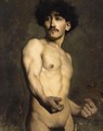 Academic Study Of A Male Nude - Ecole Francaise, Xixeme Siecle