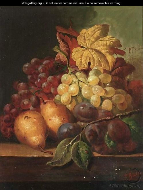 A Still Life With Grapes, Prunes And Pears - C.T. Bale