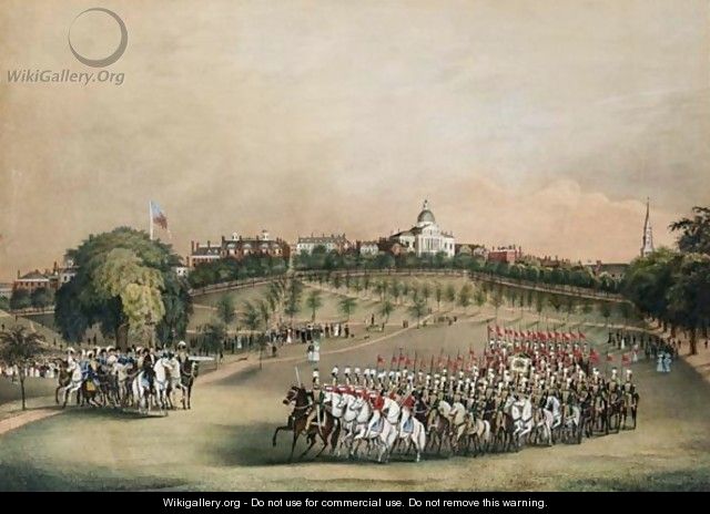 The National Lancers With The Reviewing Officers On Boston Common - C. Hubbard