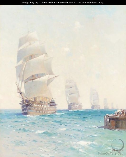 Tall Ships On The Ocean - Aleksei Vasilievich Hanzen