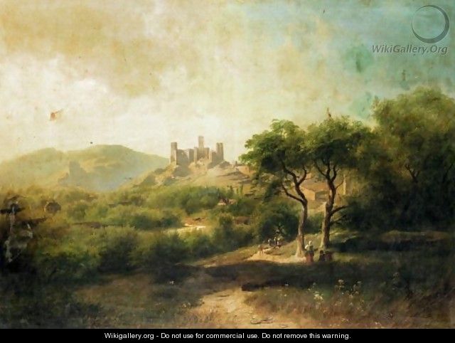 Landscape With A Castle In The Distance - August Schaeffer von Wienwald