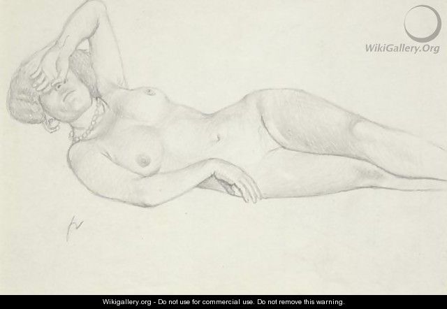 Lying Female Nude - Felix Edouard Vallotton
