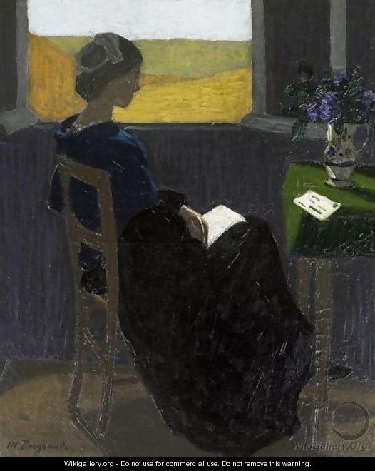 Young Woman Reading At The Window - Marius Borgeaud