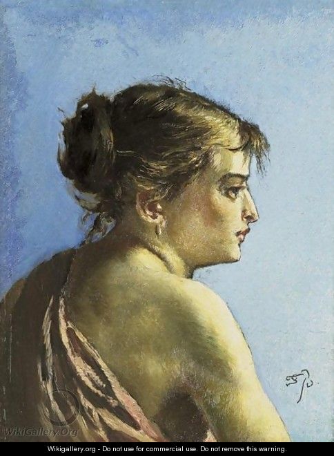 Young Woman Side-Faced - Frank Buchser