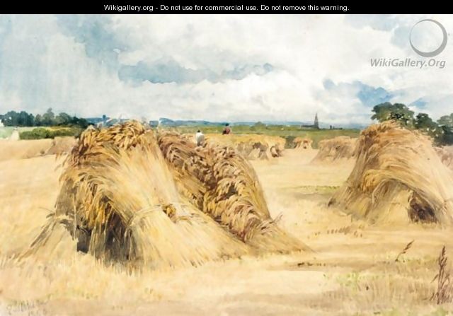 Hay And Wheat Stooks Before The Rain - Edward Duncan