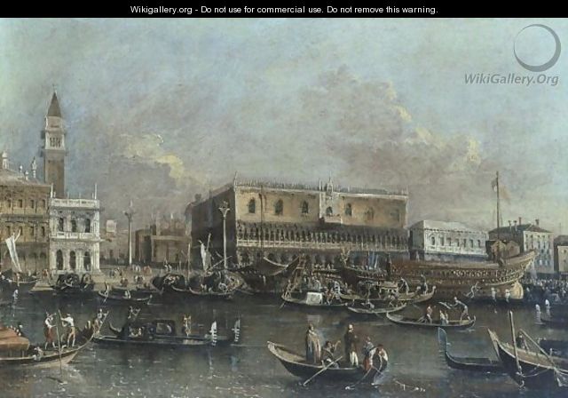 Venice, A View Of The Molo With The Departure Of The Bucintoro On The Feast Of Ascension Day - Francesco Tironi