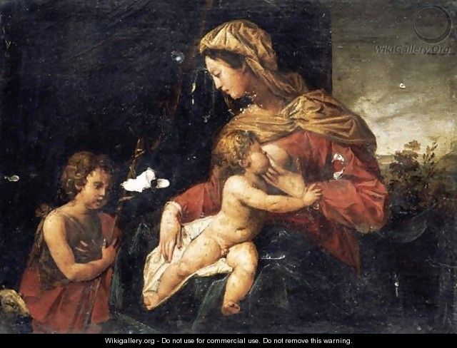 The Madonna And Child With The Infant Saint John The Baptist - (after) Giuseppe (d